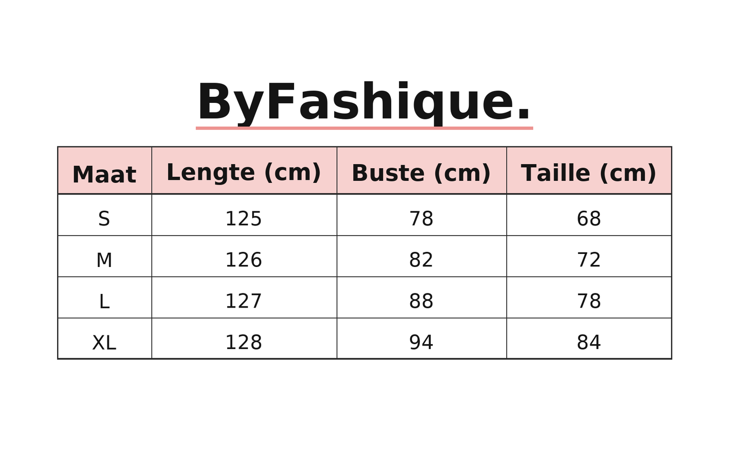 Maattabel - Robe asymétrique Bloom Radiance