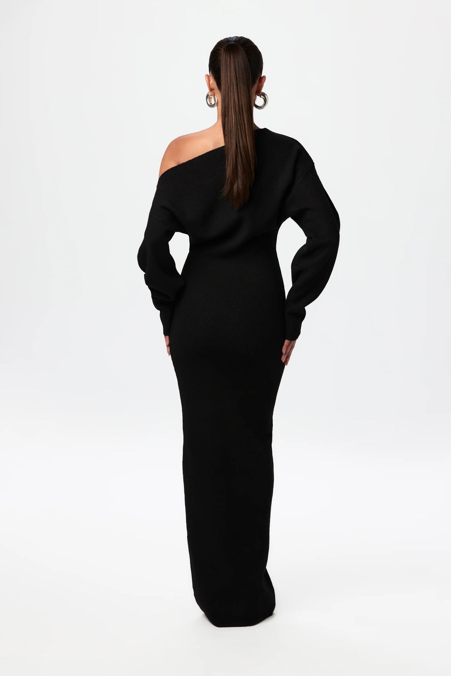 Serena Knit | Off-Shoulder Maxi Jurk