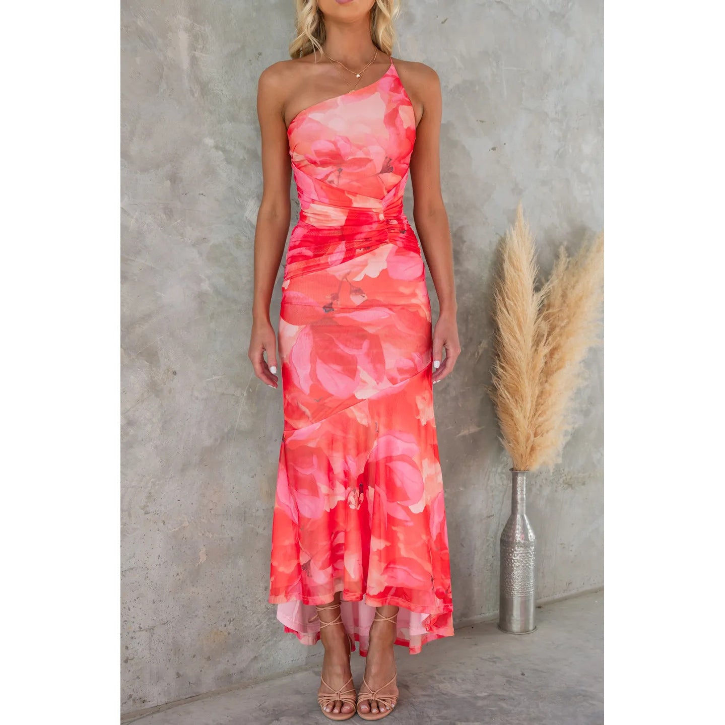 Bloom Radiance One-Shoulder Dress