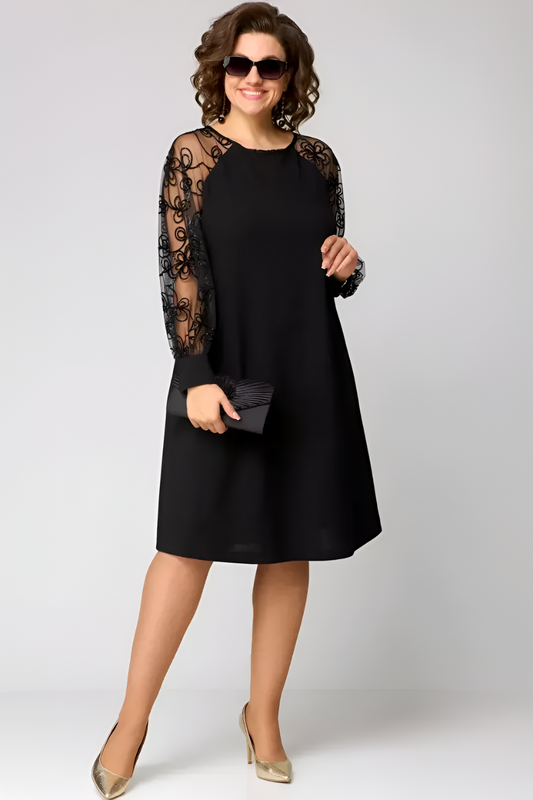 Elodie™ | Elegante jurk met kanten mouwen