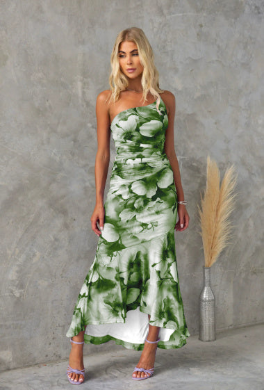 Bloom Radiance One-Shoulder Dress